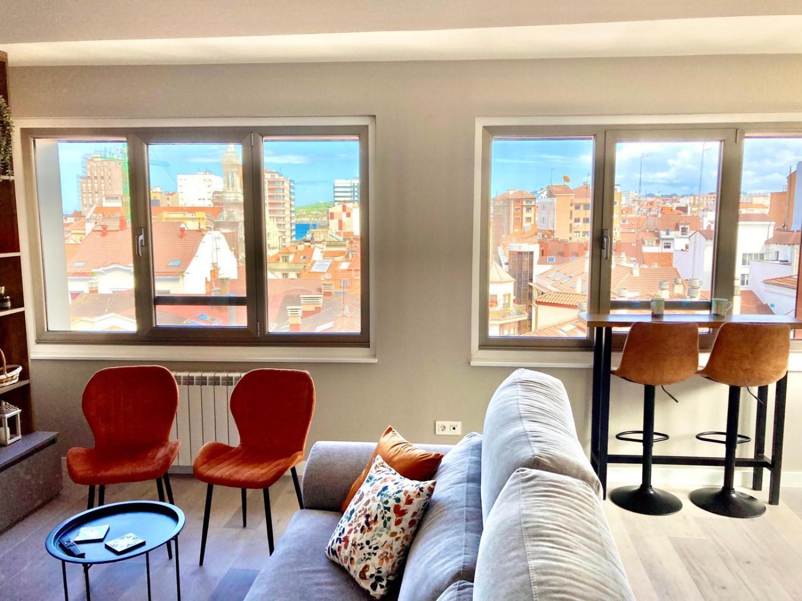 Ferienwohnung El Mirador Del Centro Gijón Exterior foto